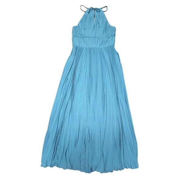 Jonathan Simkhai Sz 2 Midi Dress Blue Carli Halter Classic Minimalist Designer - Picture 6 of 8